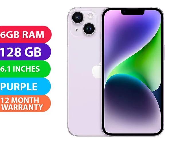 Apple iPhone 14 Dual SIM 5G (6GB RAM, 128GB, Purple) - BRAND NEW