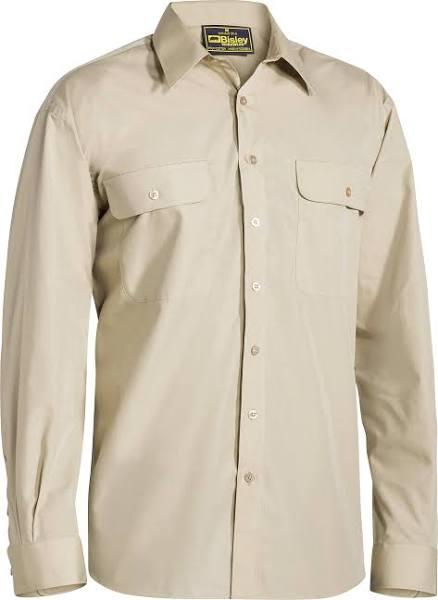 Bisley Permanent Press Shirt Long Sleeve (BS6526) Sand / 3XL