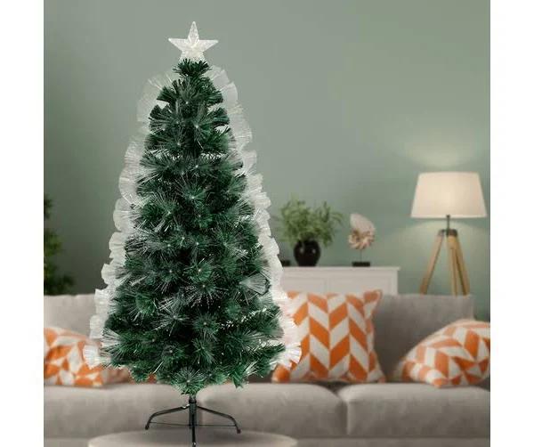 Christmas Fibre Optic Tree 90cm with Ultra Bright Long Optic Fibres Flashing Led Lights