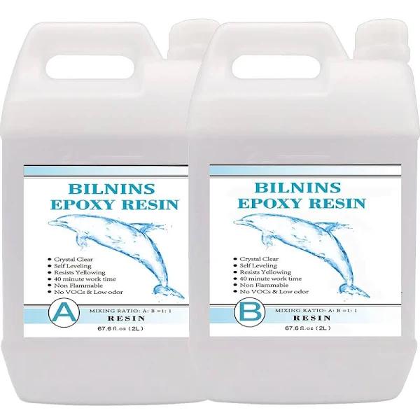 Epoxy Resin And Hardener Kit - 4L / 135oz Art Resin, Crystal Clear Resin Kit, Epoxy Casting And Coating For Jewelry DIY Art Crafts Tumblers River