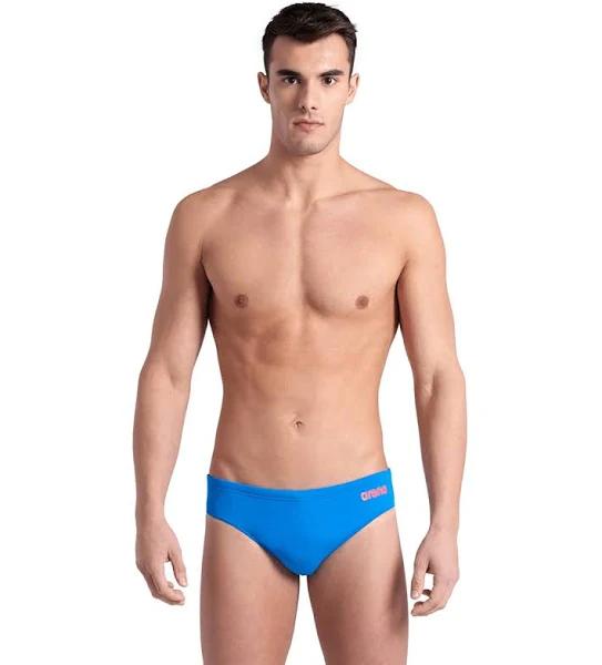 Arena Men's Solid Brief Swimsuit - Blue River | Polyester - Swimoutlet.com