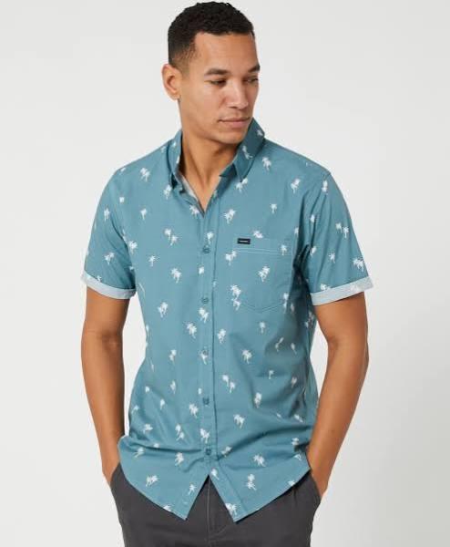 Rip Curl Paradise Palms Mens Short Sleeve Shirt - Navy