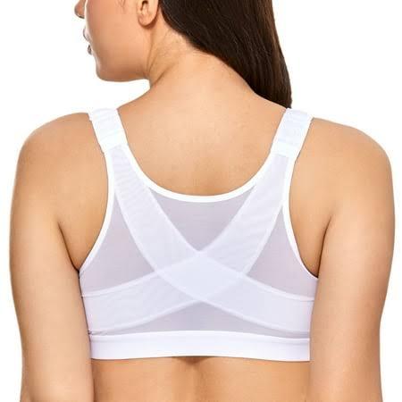 DELIMIRA Bra White Mesh-Back Sports Bra 38C