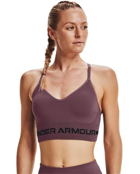 Under Armour Girls Crossback Mid Solid Sports Bra Purple XL