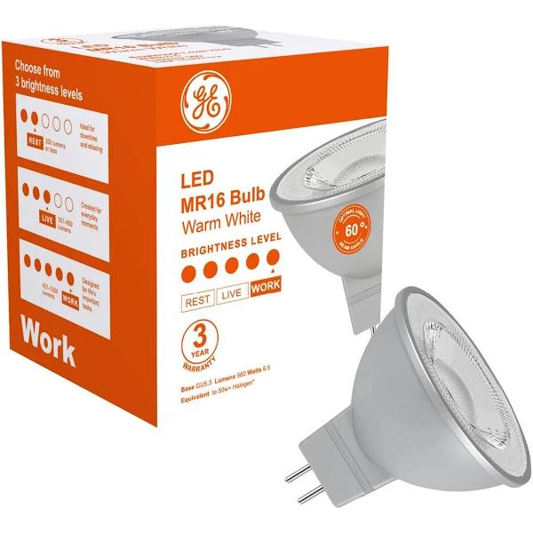 GE 6.5W Led MR16 Globe in Warm White