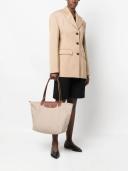 Longchamp - large Le Pliage shoulder bag - women - Polyamide - One Size - Neutrals