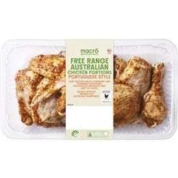 Macro Free Range Chicken Roasting Portions Portugese Style 1kg - 1.25kg