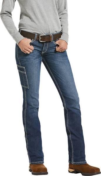 10032464 Ariat Womens Long Leg Rebar Mid Rise DuraStretch Straight 33 / L