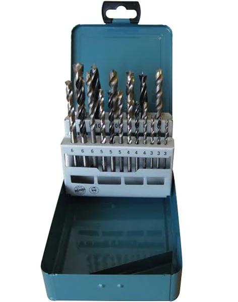 Makita 18 Piece Combination Drill Bit Set Metal Case D-46399