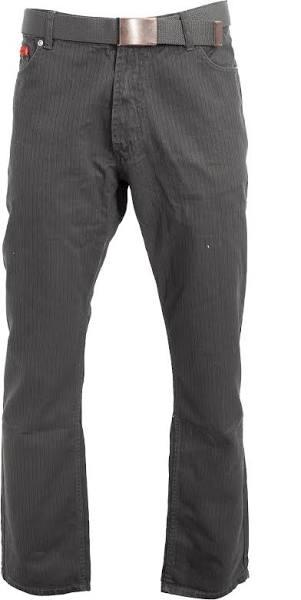 Duke London Mens Canary Bedford Cord Trousers with Belt Charcoal 40R