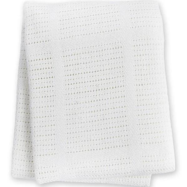 Lulujo Cellular Baby Blanket White