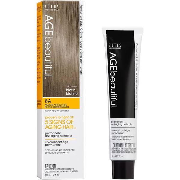 AGEbeautiful 8A Medium Ash Blonde Permanent Liqui-Creme Hair Color 2 oz