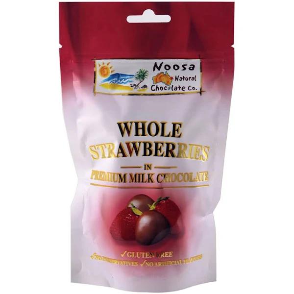 Noosa Natural Chocolate Co Strawberries in Milk Chocolate 100g