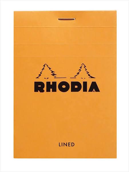 RHODIA - Pad #12 - Top Stapled - Ruled - Pocket - Orange