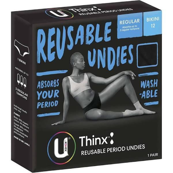 U by Kotex Thinx Reusable Period Undies Bikini Size 12