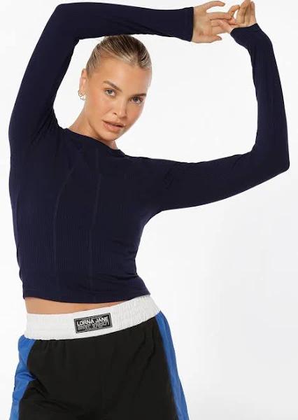 Lorna Jane | Striking Active Rib Long Sleeve Top | XL | Womens