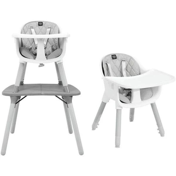 Costway 5-in-1 High Chair Convertible Highchair Kids Chair Table Set Feeding Chair w/Security Harness Grey