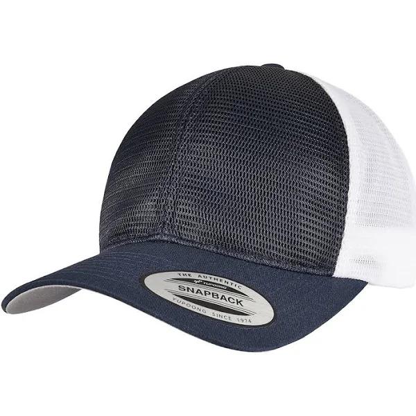 Flexfit Unisex Adult 360 Omnimesh Mesh Two Tone Cap Navy/White One Size Polyester Cotton Polyurethane Unisex Cap