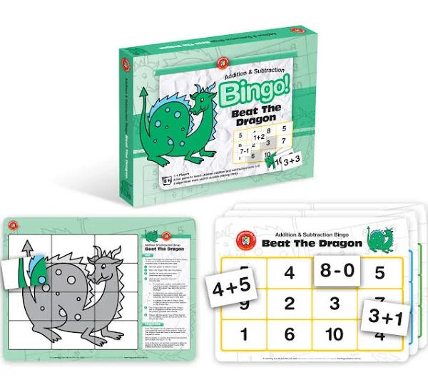 Learning Can Be Fun- Beat The Dragon Bingo ( Addition & Subtraction)