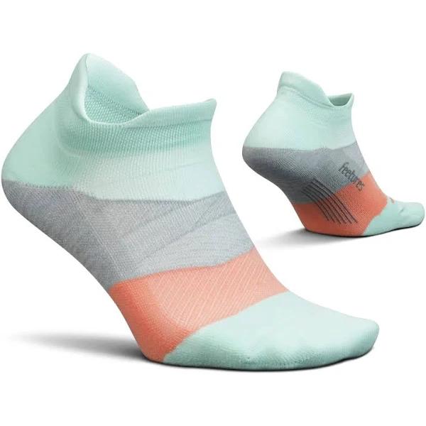 Feetures Elite Light Cushion No-Show Tab Socks Move Aside Mint / Large