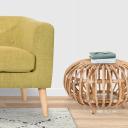 Mimosa 64cm Rattan Round Side Sofa End Table - Natural