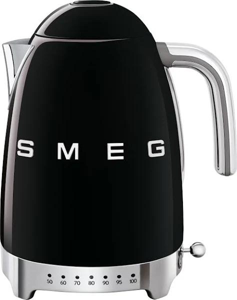 Smeg KLF04BLUK Jug Kettle, LED Display, 7 Temperature Settings, Acoustic Alarm, 3Kw, 1.7L, Black