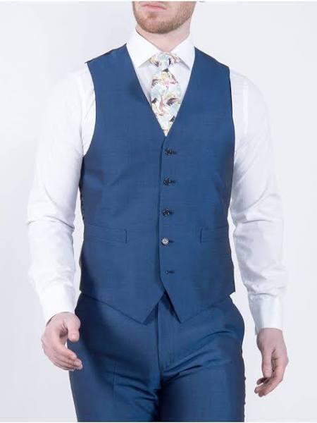 Torre Royal Blue Mohair Waistcoat | Torre | menswearr.com 38R