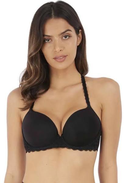 Wacoal Lace-Trim Raffine Contour Bra - Black - 34E