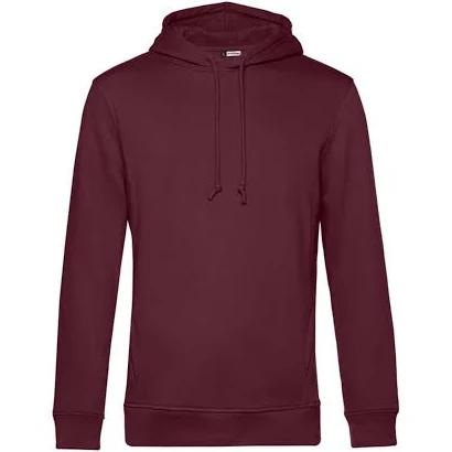 B&C Mens Organic Hooded Sweater Burgundy XL Cotton Polyester Mens Hoodie