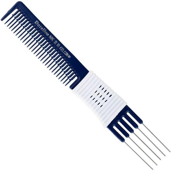 Dateline Professional Blue Celcon MKIIR Metal Teasing Comb - 19cm