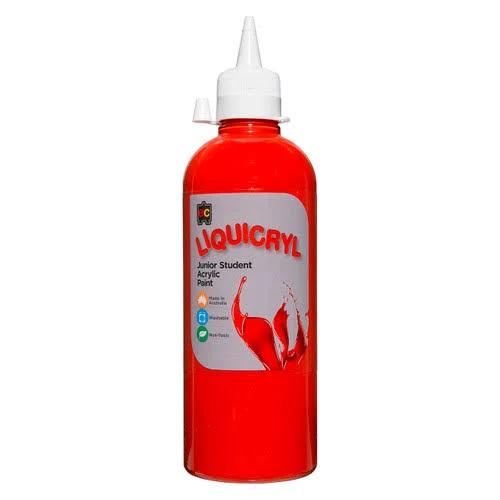 Liquicryl Junior Student Acrylic 500ml Bright Red