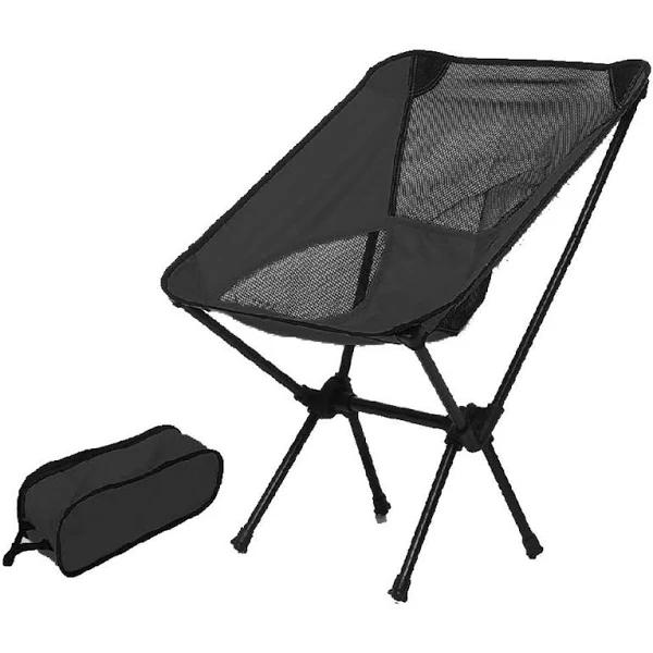 Ultralight Aluminum Alloy Folding Camping Camp Chair Outdoor Hiking Black