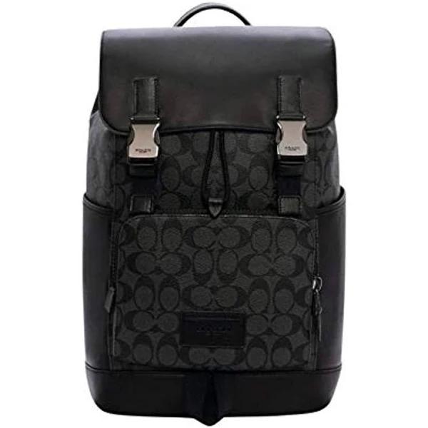 Coach Black Track Backpack in Signature Canvas