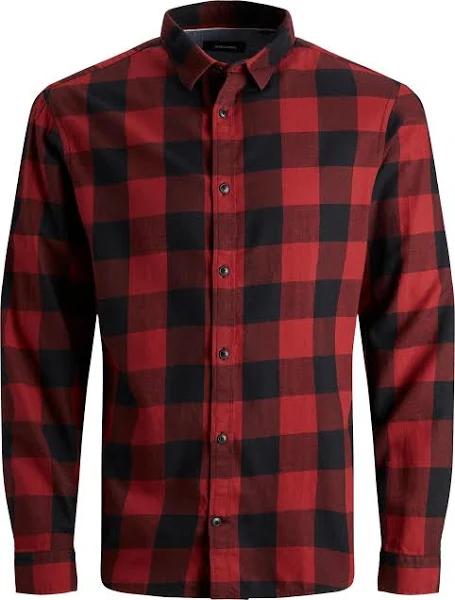 Jack and Jones Gingham Shirt Mens, Size S, Red