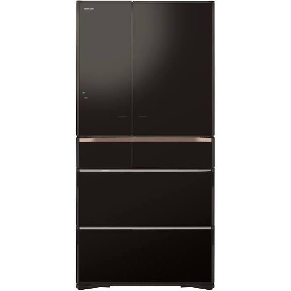 Hitachi 735L Black Glass French Door Fridge RZX740KAXK