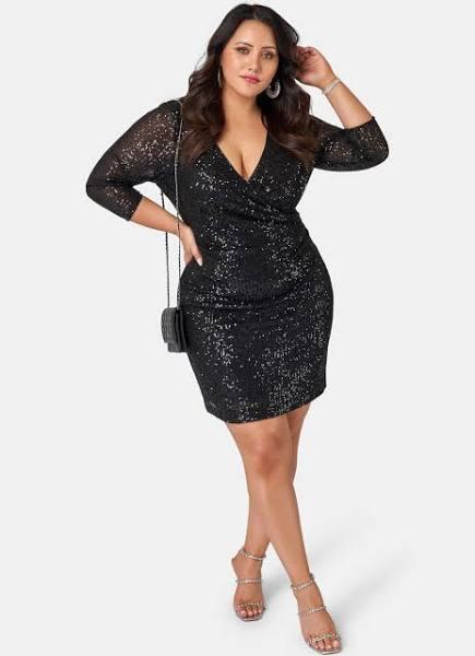 Pink Dusk Smokin Hot Sequin Wrap Dress - 22