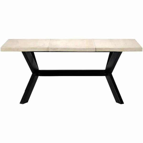 vidaXL - Dining Table Solid Mango Wood - White - 180x90x75 cm