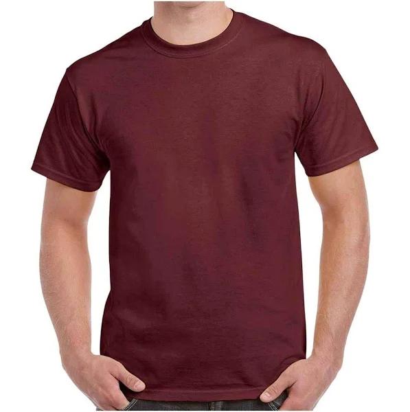 Gildan Mens Heavy Cotton T-Shirt Maroon 3XL Cotton Mens T-Shirt