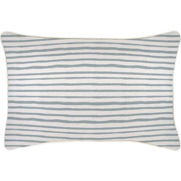 Cushion Cover with Piping Paint Stripes Smoke 35cm x 50cm