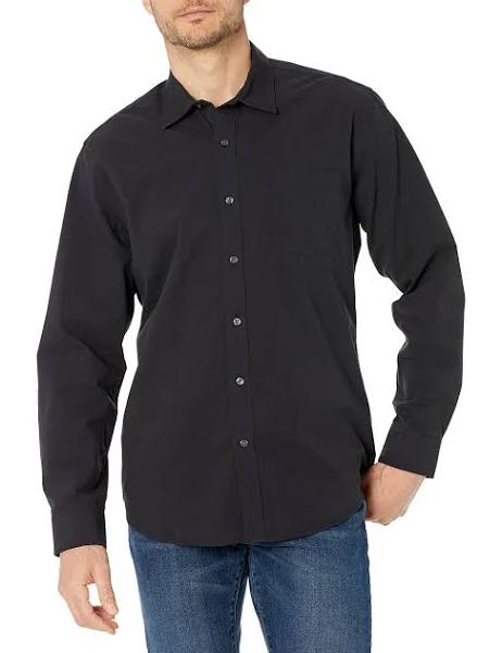 Amazon Essentials Men's Regular-fit Long-Sleeve Solid Casual Poplin Shirt