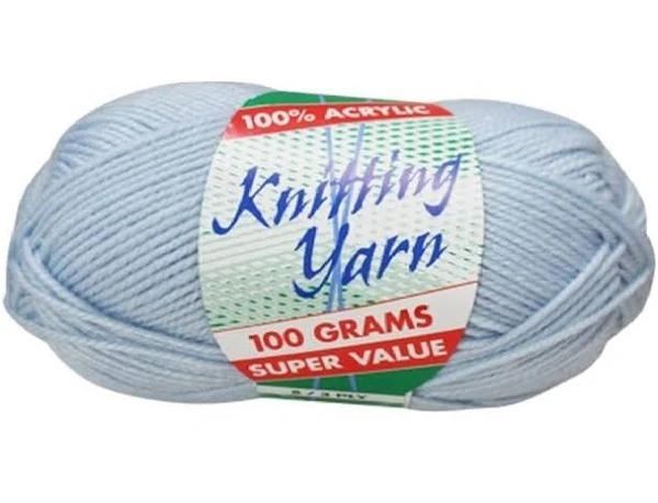 Baby Blue Knitting Wool Yarn 100g 8 Ply 1 Roll 100% Acrylic