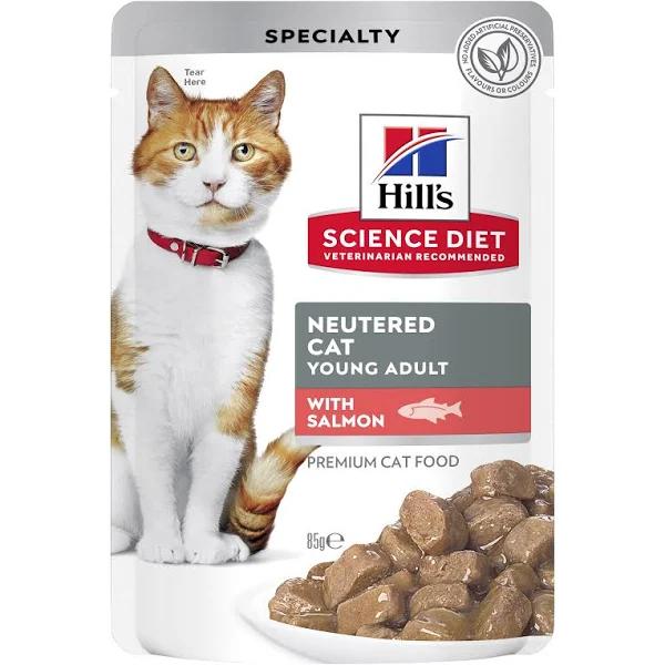 Hill's Science Diet Neutered Young Adult Salmon Pouches Wet Cat Food - 85g