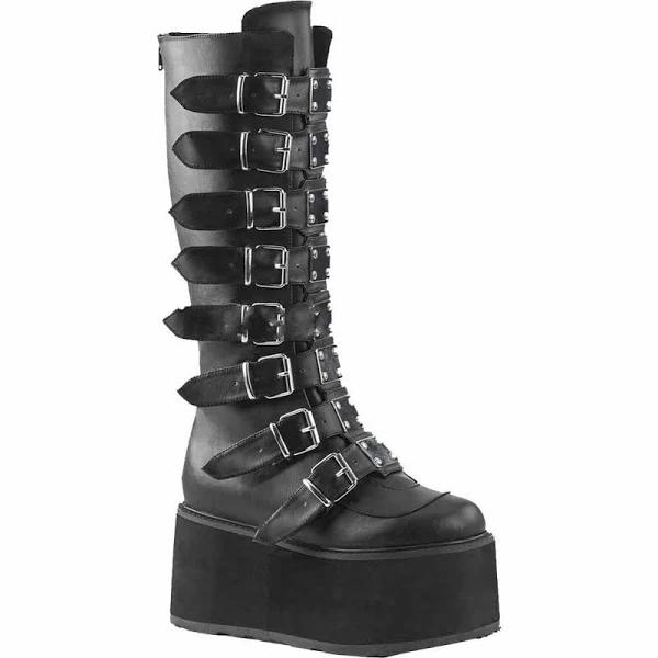 Demonia DAMNED-318 Black Vegan Leather Size 7