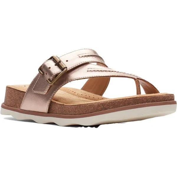 Clarks Women's Sandals & Flip Flops Brynn Madi - Color: Rose Gold Leather - 9.5 Medium US