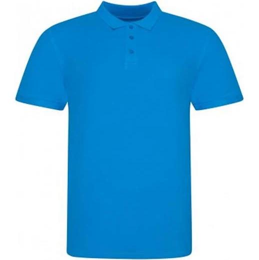 Awdis Mens Piqu Cotton Short-Sleeved Polo Shirt Azure XL Cotton Mens Polo