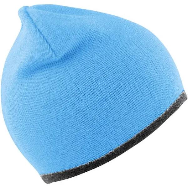 Result Unisex Reversible Fashion Fit Winter Beanie Hat Aqua/Grey Winter Hat