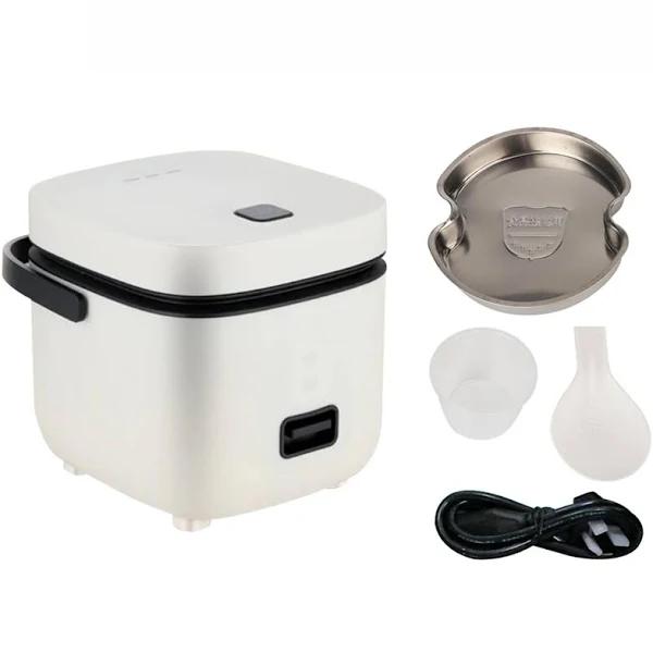 1.2L Mini Rice Cooker Travel Small Non-stick Pot for Cooking Soup Rice Stews New (White)