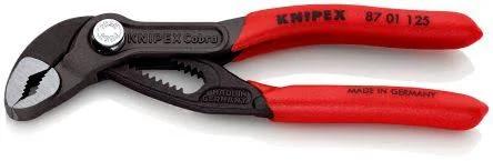 Knipex Cobra Water Pump Pliers, 125 mm Overall, Flat, Straight Tip, 27mm Jaw, 87 01 125