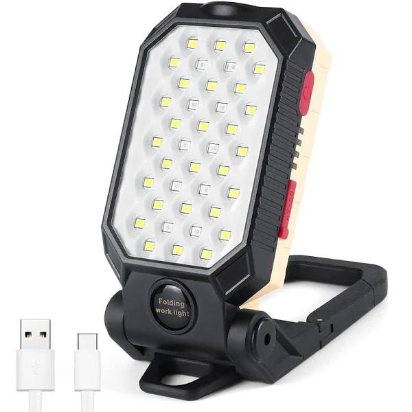 Tokeyla Led Work Light USB Rechargeable Folding Camping Light,2000LM,4 Modes,Waterproof,Mechanic Light Stand Working Lights For Outdoor Camping