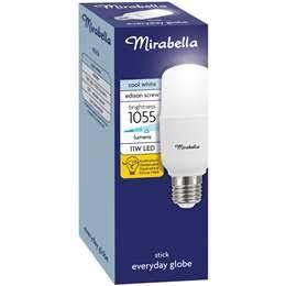 Mirabella LED Stick T45 11W 1055lm Edison Screw Cool White Globe Each